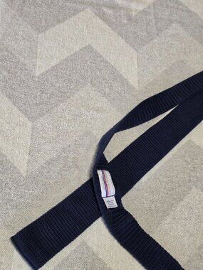 American Edition Navy Ribbed Knit Tie 100% Lisle Cotton Made In USA